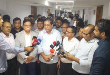 সচিবালয়ে মঙ্গলবার স্থানীয় সরকারমন্ত্রী ড. আবদুল মঈন খান ও প্রতিমন্ত্রী মীর শাহে আলমের সাথে ডেনমার্কের রাষ্ট্রদূত ক্রিশ্চিয়ান ব্রিক্স মোলার সাক্ষাৎ করেন। পরে সাংবাদিকদের ব্রিফিং করেন প্রতিমন্ত্রী। ছবি: বাসস